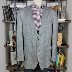 Reserve Patrick James Men's Sport Coat Blazer Two Button Gray Viscose Bamboo 44L